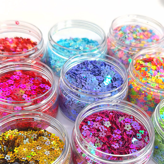 DAISES FOR DAYS : Colour-shift & Holographic Glitter : choose your colour : medium white jar : Destash item