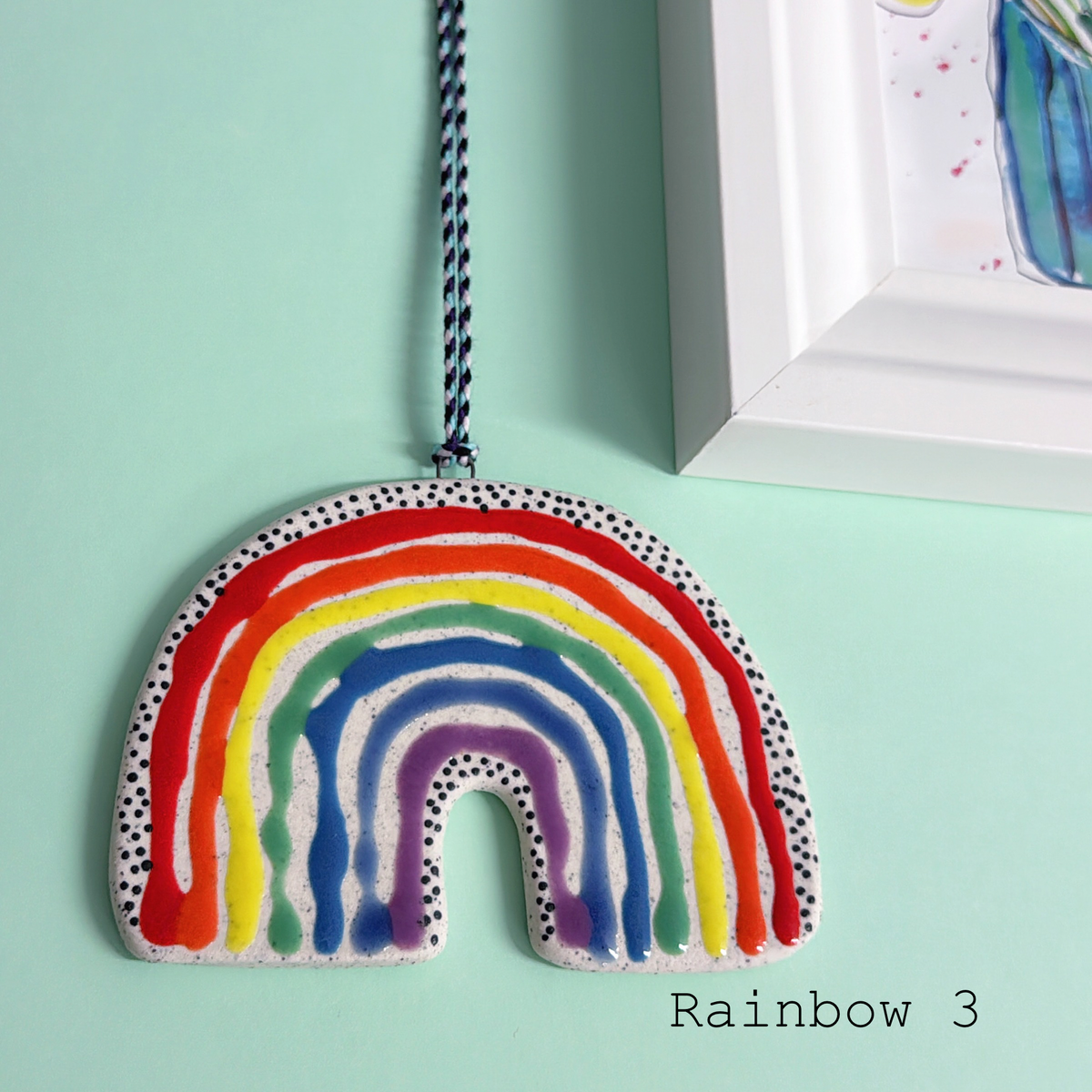 One of a kind RAINBOW TALISMAN Wall Art : Choose your design ~ Large Handmade Porcelain Ornament by Jo Kealley