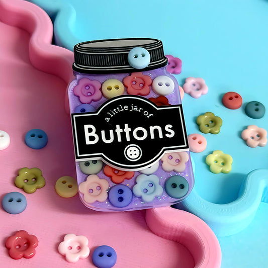 A LITTLE JAR OF : BUTTONS : Lilac Pastels : Handmade Resin & Acrylic BROOCH