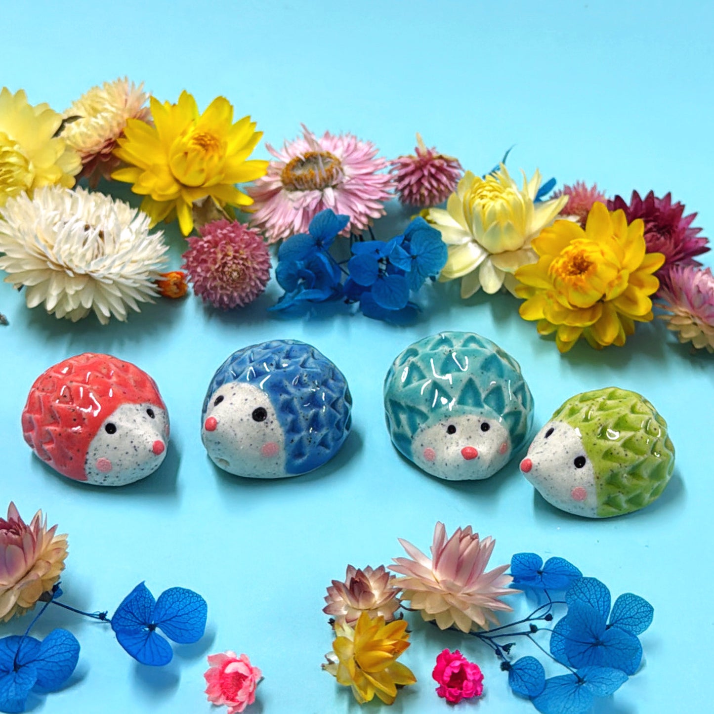 Hello Little HEDGEHOGS : Choose your colour : Handmade Ceramic Whimsies by Jo Kealley