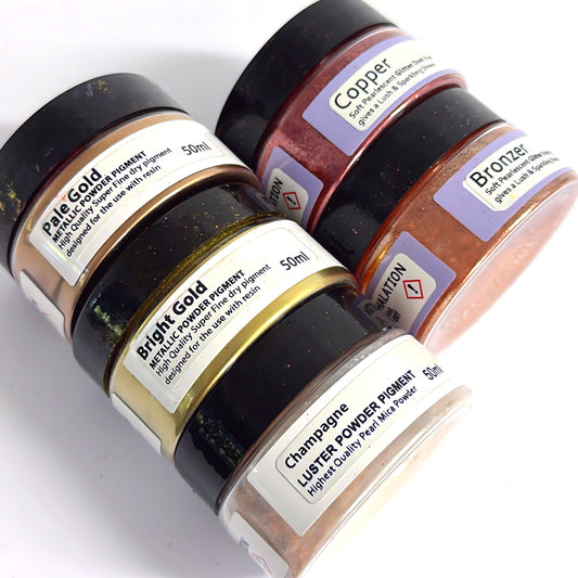 Just Resin METALLIC LUSTRE POWDERS : Choose your colour : large black jar : Destash item