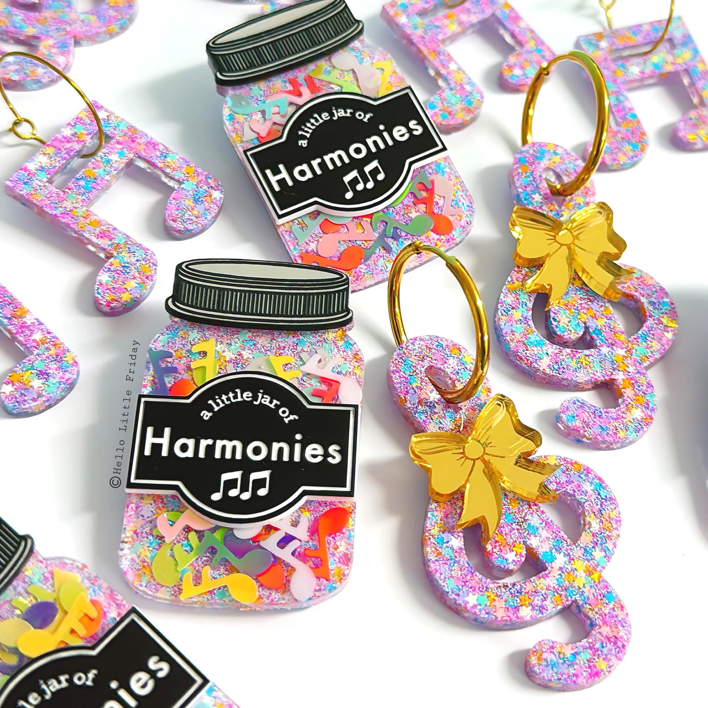 A LITTLE JAR OF : HARMONIES : Handmade Resin & Acrylic BROOCH