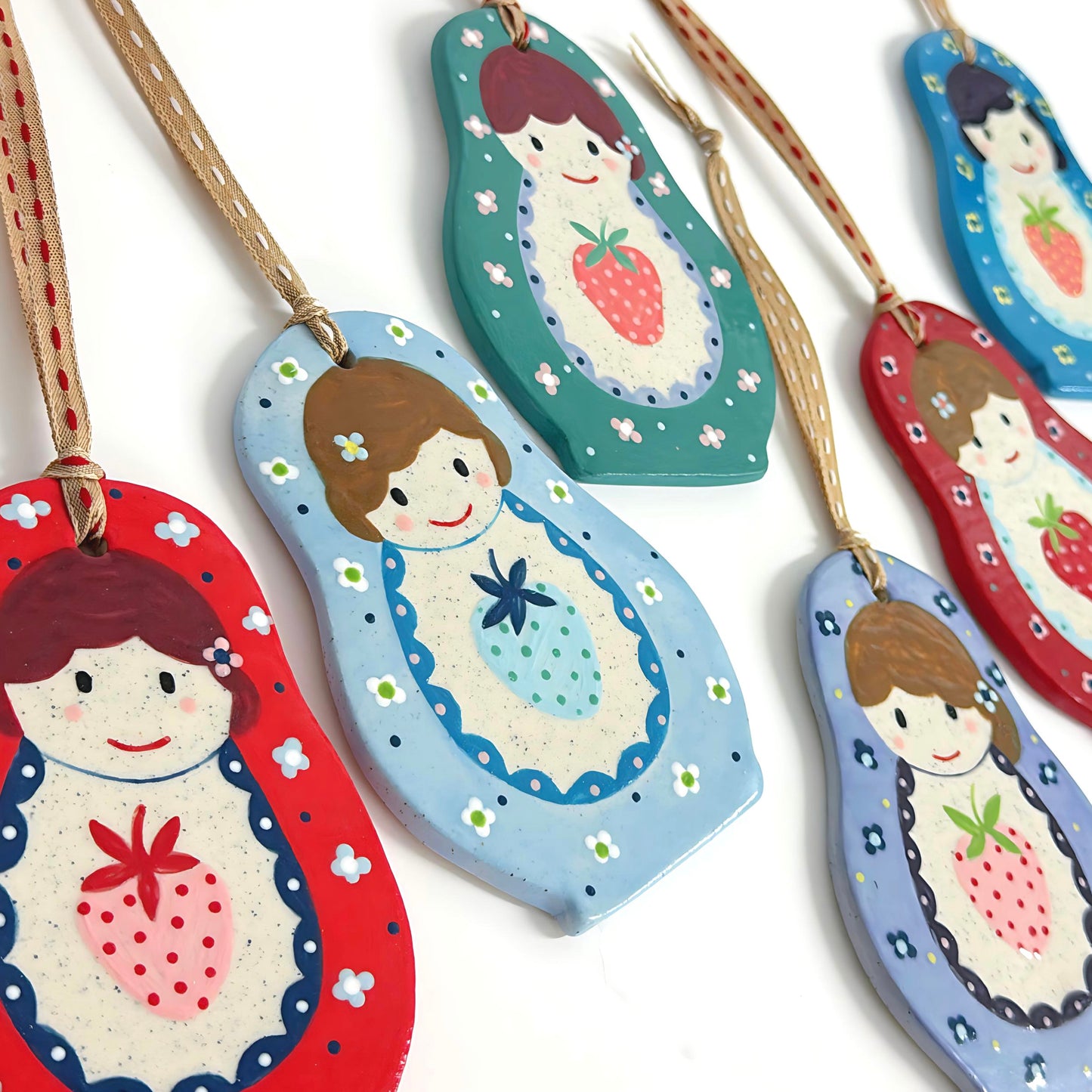 Hello Little BABUSHKAS : Choose your design : Handpainted Ceramic Wall Plaque Artwork by Jo Kealley