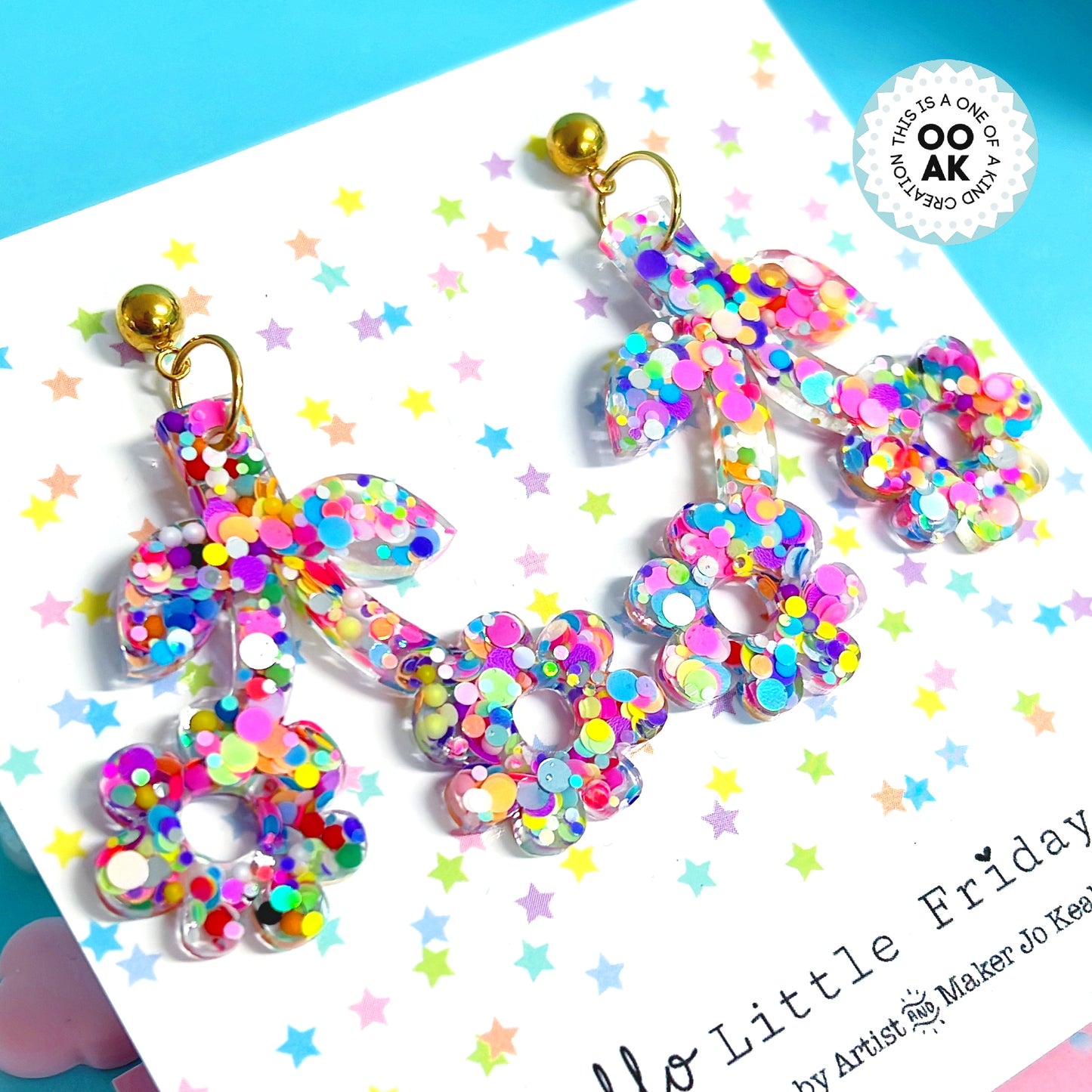 One of a Kind FLORALS : Choose your design : Handmade Resin DROP Earrings