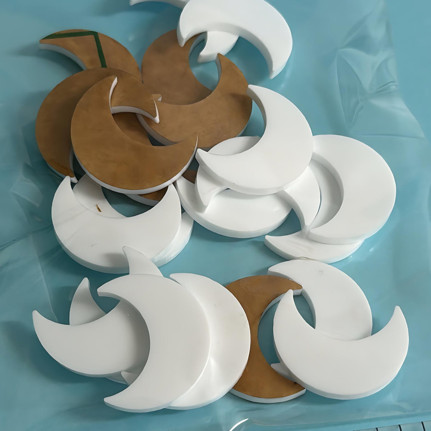 30mm MOONS for drop earring size: 3mm white gloss Acrylic components : Destash item