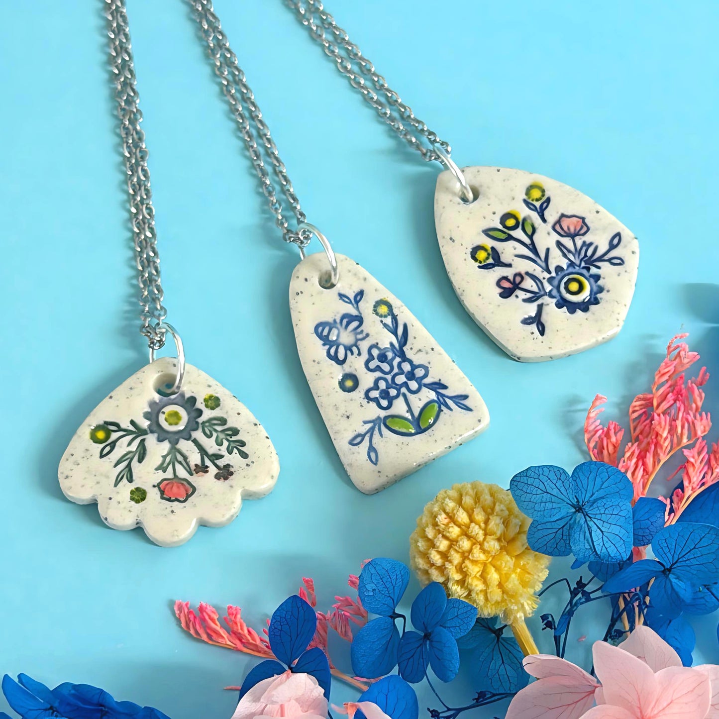 BOTANICA CERAMICA Pendants : Choose your design : Ceramic Pendants by Jo Kealley