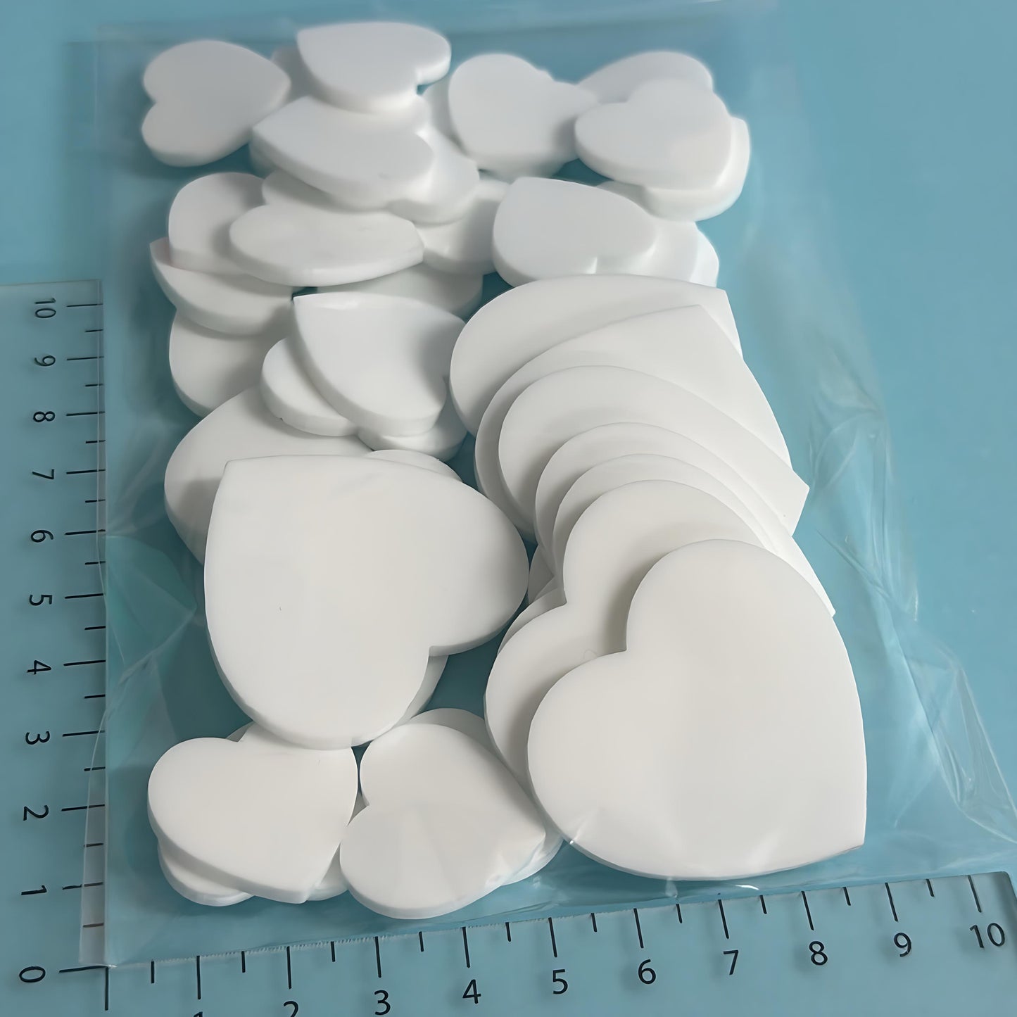 Large bag ASSORTED 25mm/30mm/40mm TALL HEARTS for drop earring size : 3mm white gloss Acrylic components : Destash item