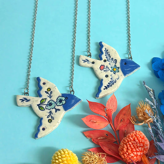 BOTANICA CERAMICA : HELLO LITTLE BLUEBIRD : Pendants : Choose your design : Ceramic Pendants by Jo Kealley