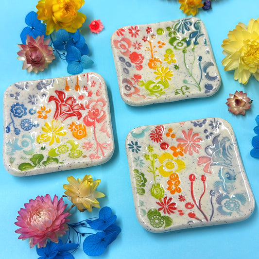 Small square dish : choose your design ~ BOTANICA CERAMICA Treats & Tapas Collection Handmade Ceramic by Jo Kealley