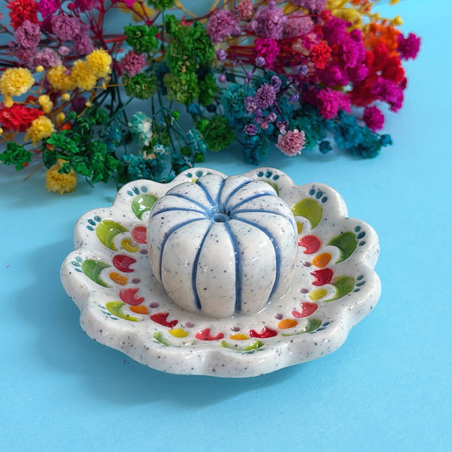 RAINBOW DAYDREAMS : Handmade Ceramic Incense Holder by Jo Kealley