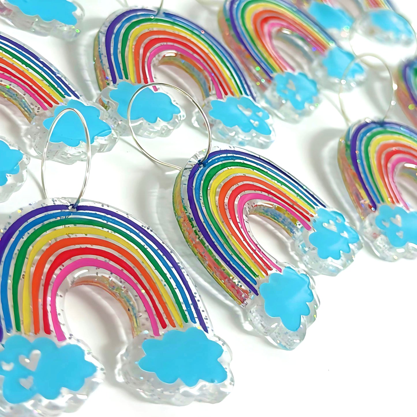 RAINBOW JELLIES  : Handmade Resin & Acrylic DROP Earrings