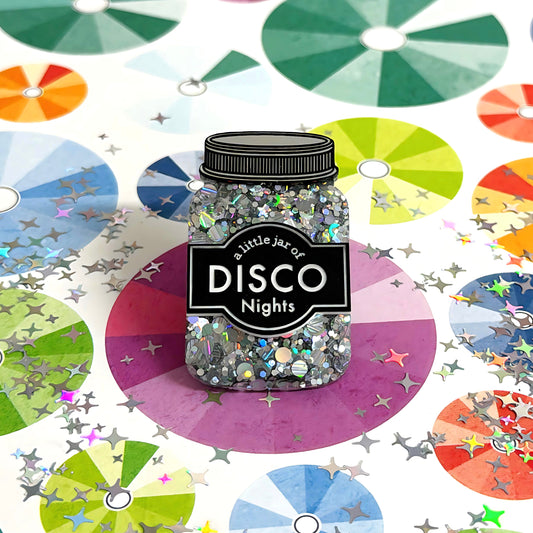 A LITTLE JAR OF : DISCO NIGHTS : Handmade Resin & Acrylic BROOCH