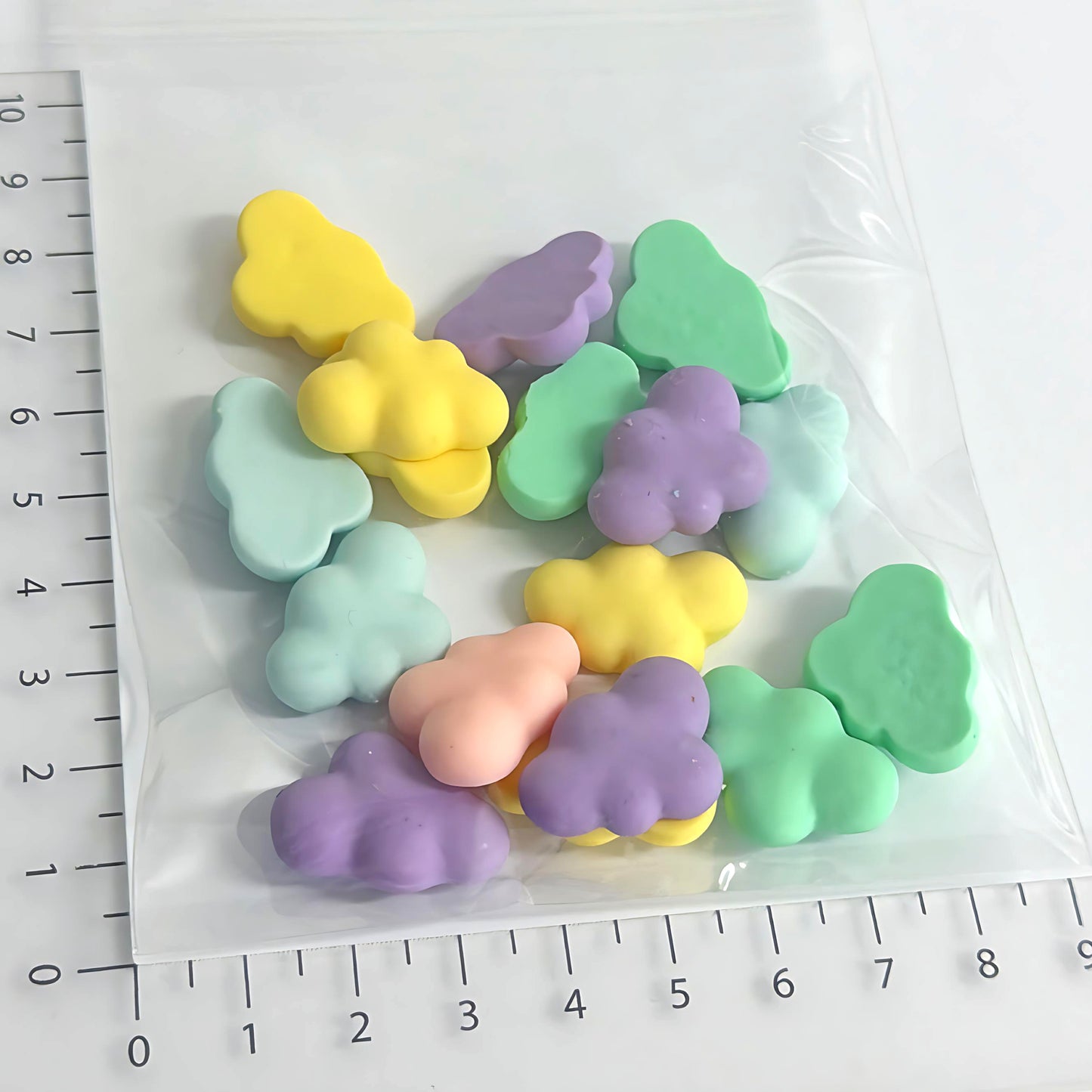 Pastel rainbow flat back Resin CLOUD components : Destash item