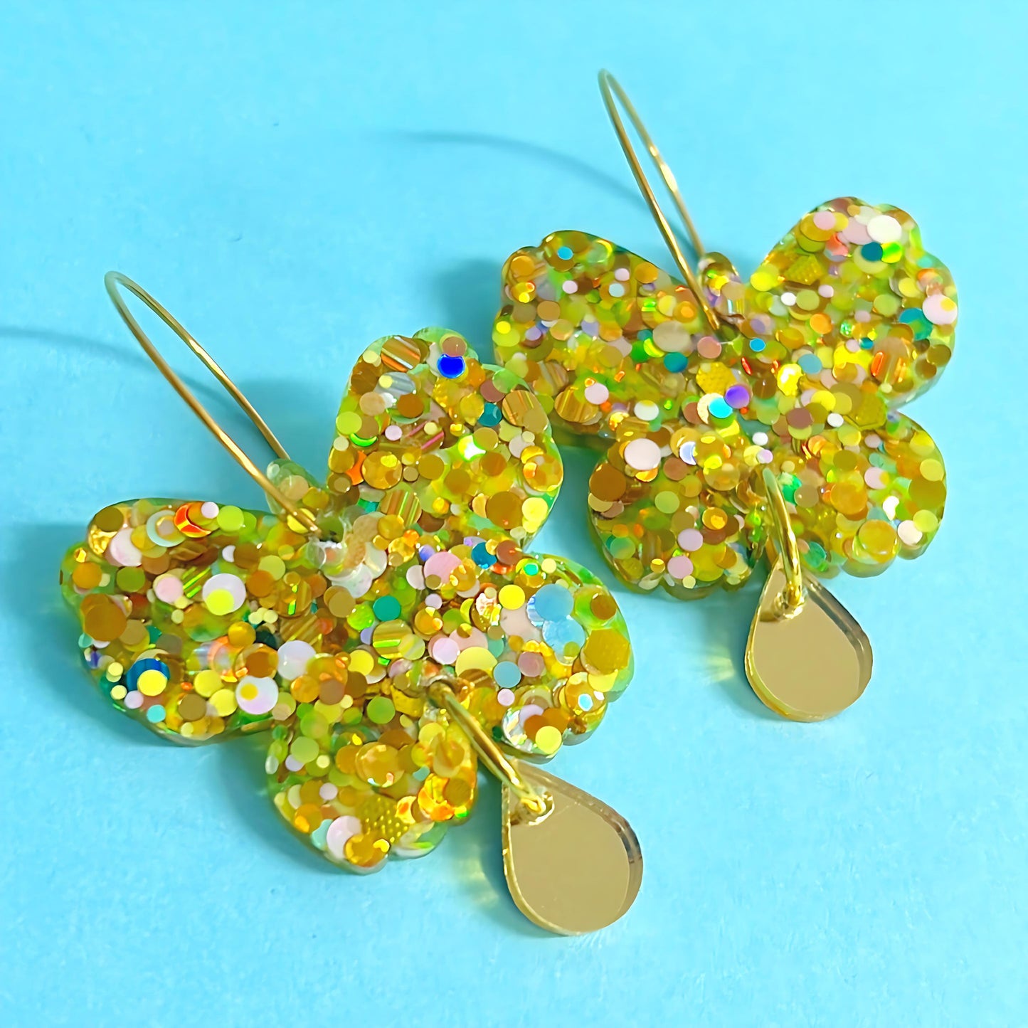 One of a Kind BUTTERFLIES : Choose your colour : Handmade Resin DROP Earrings