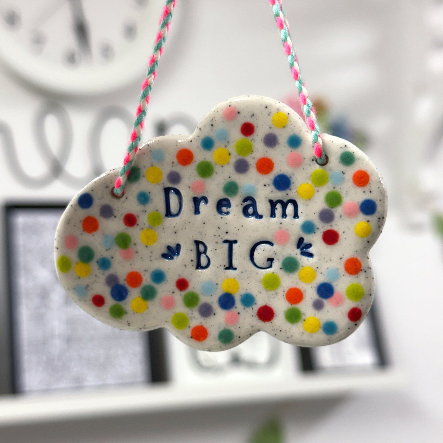DREAM BIG Wall Art ~ Small : Handmade Ceramic Ornament by Jo Kealley