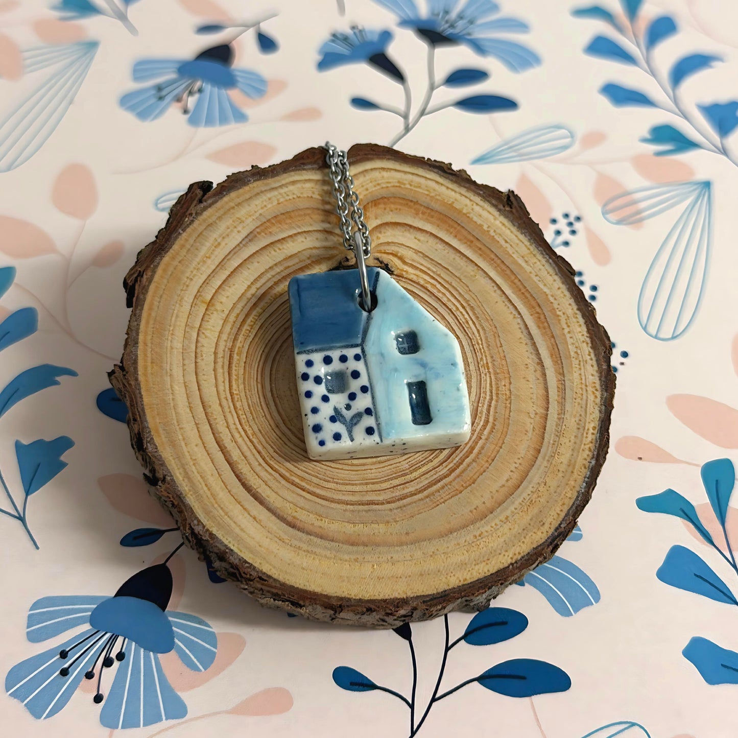 Hello Little HOMES 3 : Choose your Home : Handpainted One of a kind : Ceramic Home Pendants by Jo Kealley