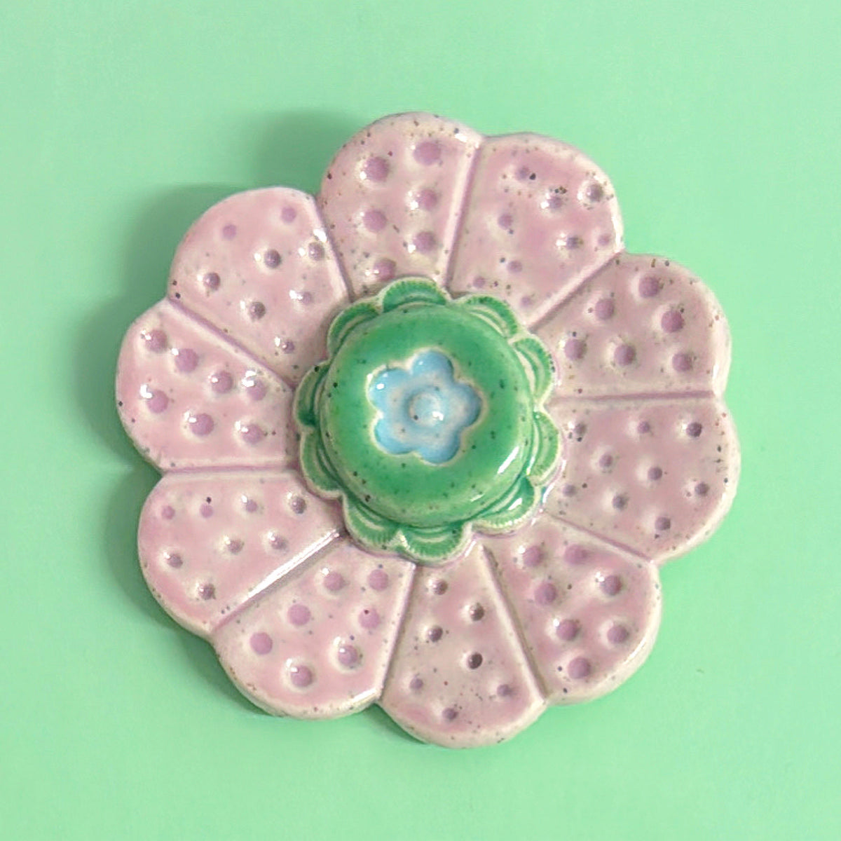 Mint Green 💚 Pink & Baby Blue WALLFLOWERS Wall Art : Choose your design : Handmade Ceramic Ornaments by Jo Kealley