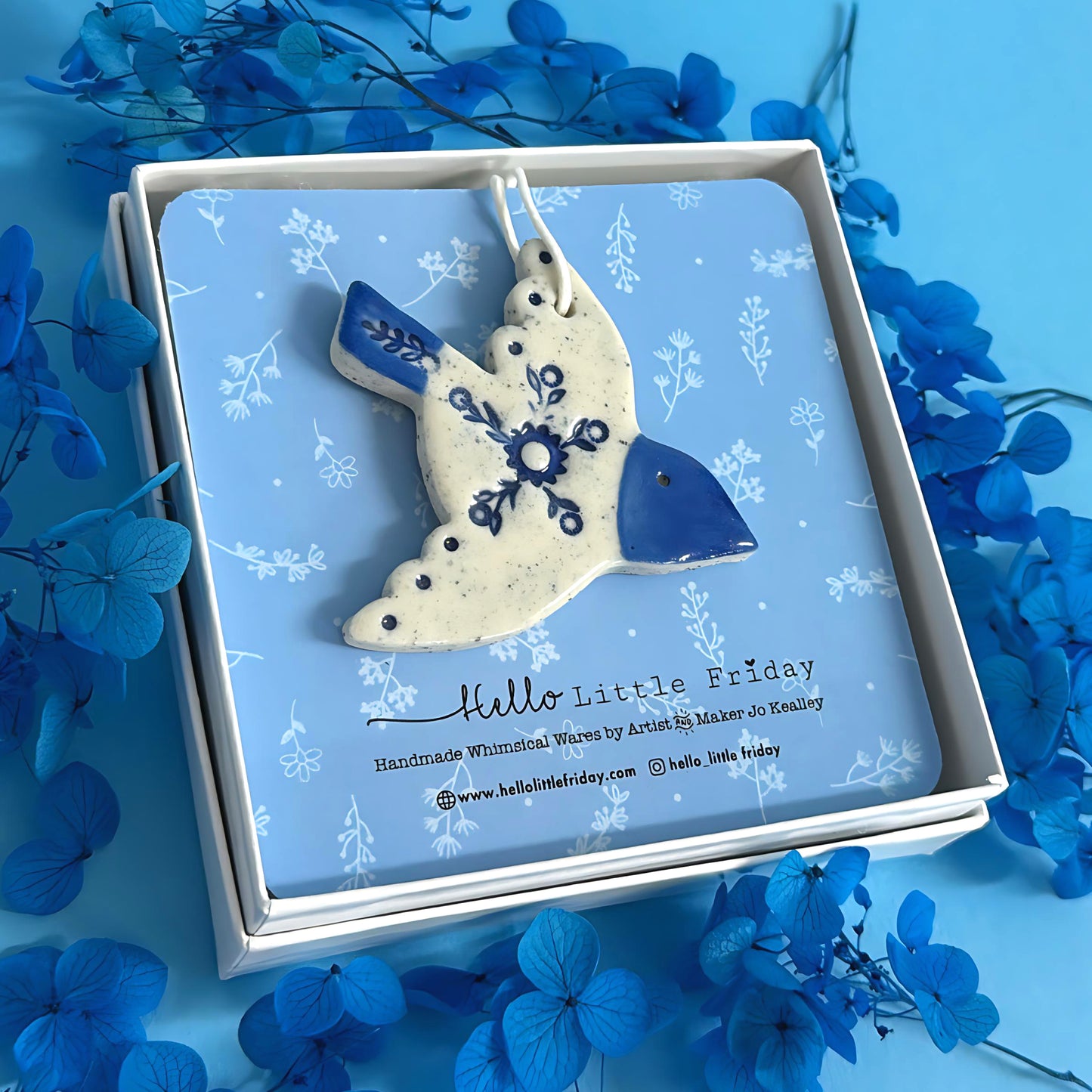 BLUEBIRD OF HAPPINESS : BRIDAL GIFT - KERPSAKE : Handmade Ceramic Keepsake by Jo Kealley