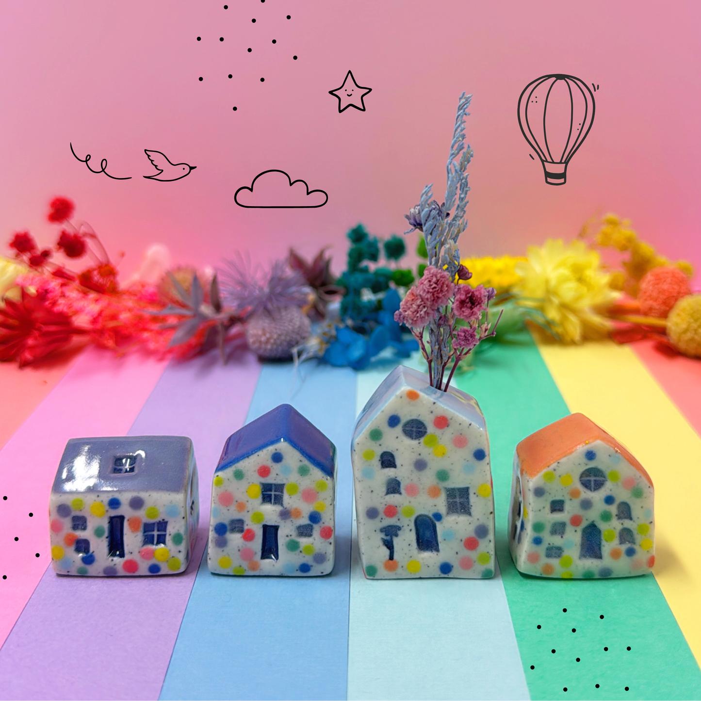 Hello Little HOMES : Small : Choose your design : Handmade Ceramic Vases & Sculptures by Jo Kealley