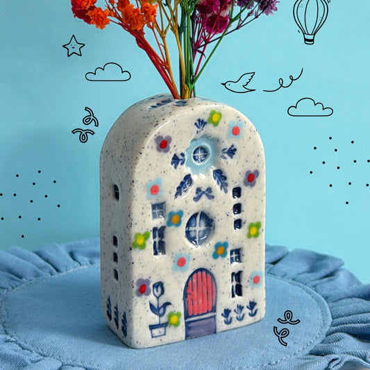 Hello Little FAERIE HOME Vase ~ Handmade Ceramic Home Vase by Jo Kealley