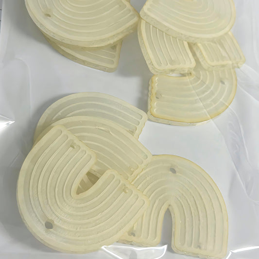 5 pairs 45mm RAINBOWS in SPARKLE GLITTER Acrylic: Paint fill : Etched Laser Cut Acrylic components : Destash item