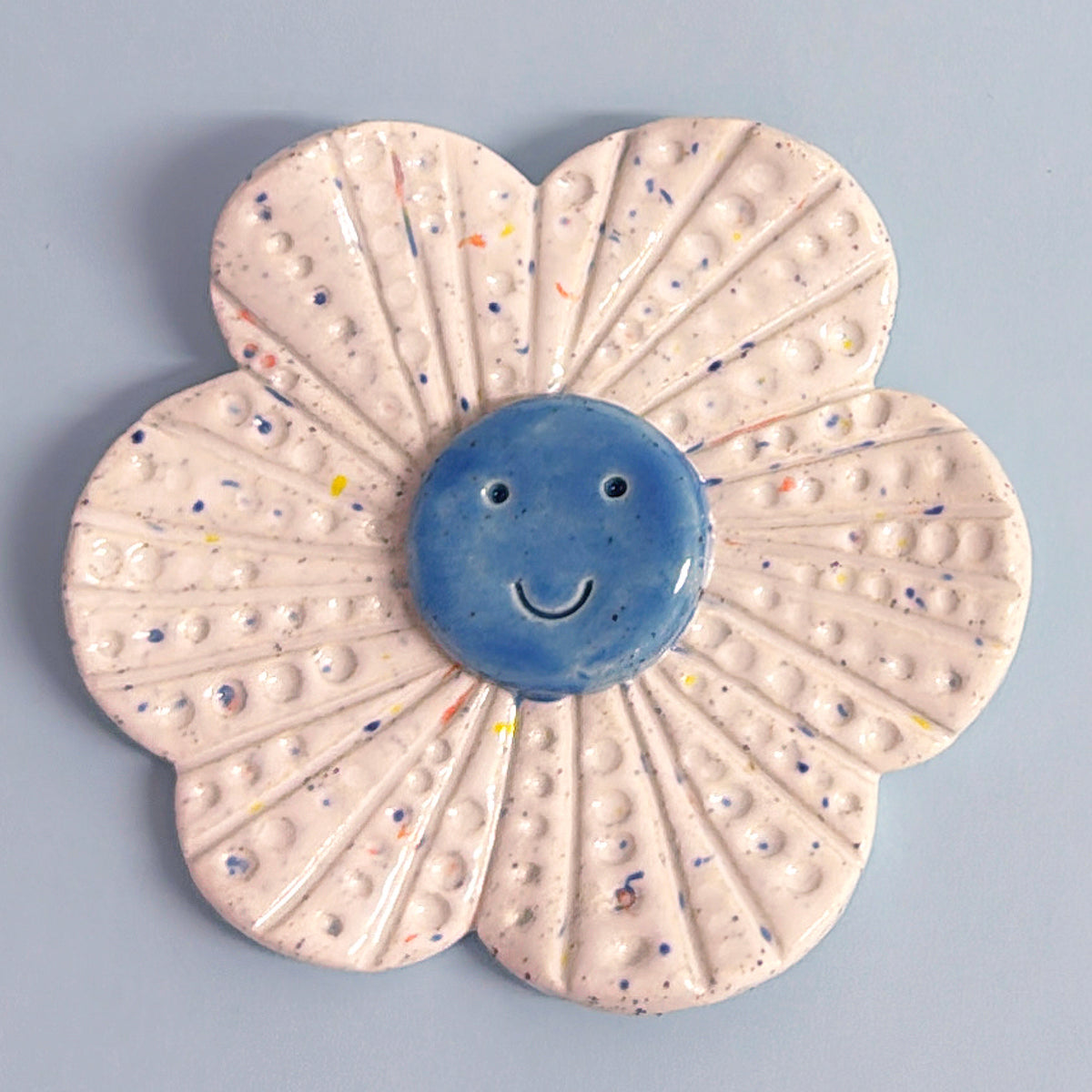 Peach White & Denim WALLFLOWERS Wall Art : Choose your design : Handmade Ceramic Ornaments by Jo Kealley