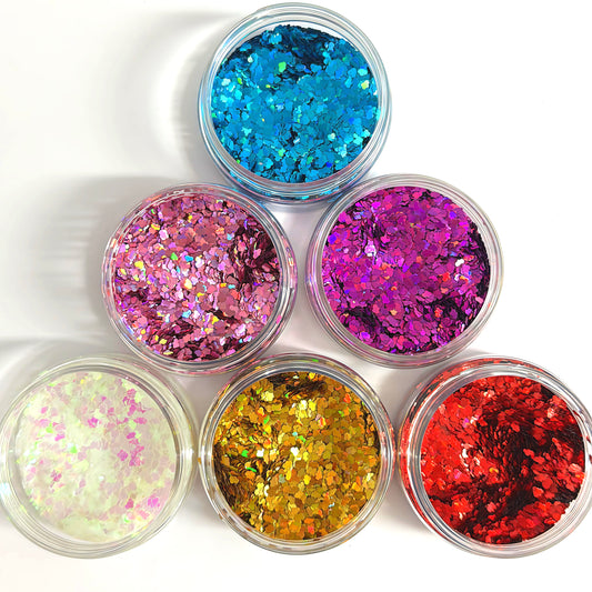 TINY CLOUDS MIRROR FINISH : Colour-shift Holographic Glitter : choose your colour : large black jar : Destash item
