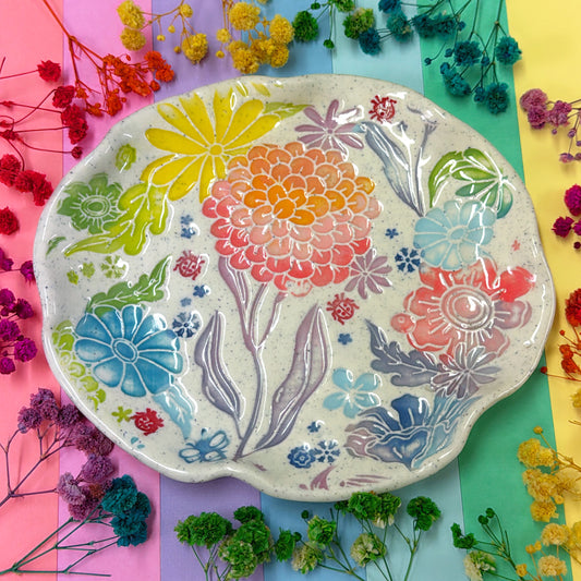BOTANICA CERAMICA ~ Fluted Plate : Handmade Ceramic Treats & Tapas Dishes by Jo Kealley