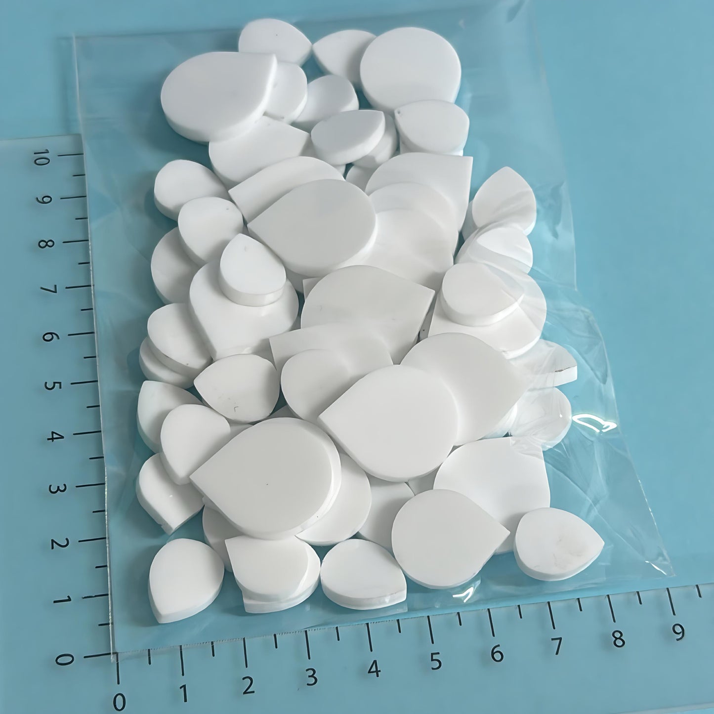 Assorted RAINDROPS for stud earring size: 3mm white gloss Acrylic components : Destash ite