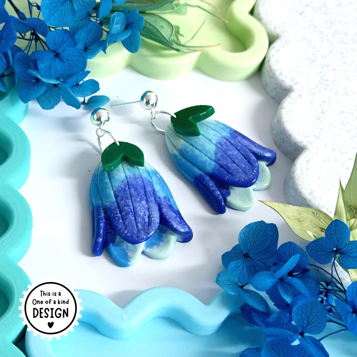 One of a Kind TULIPS : Handmade Resin DROP Earrings