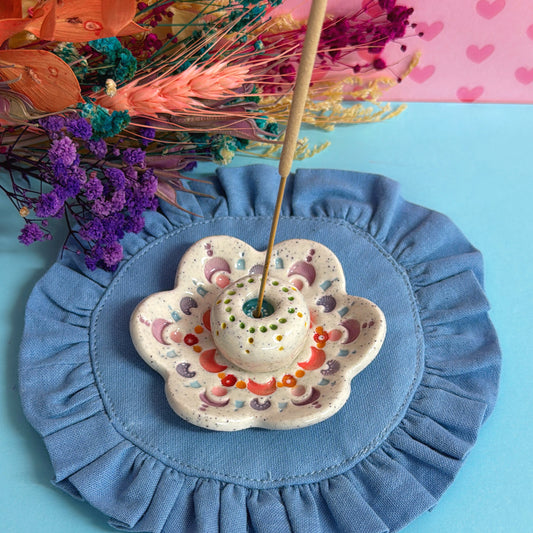RAINBOW DAYDREAMS : Handmade Ceramic Incense Holder by Jo Kealley