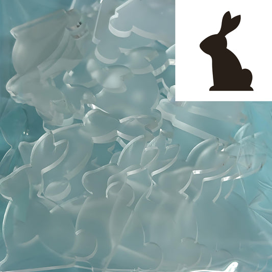 Large bag 45mm CUTE SITTING EASTER BUNNY for drop earring size : 3mm clear frosted Acrylic components : Destash item