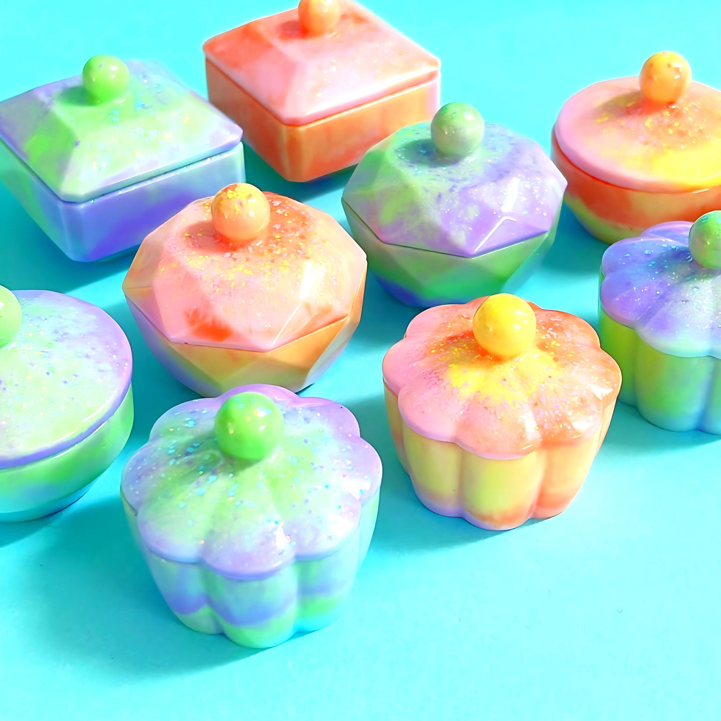 HELLO TINY TRINKETS : For the Tooth Fairy : Choose your shape & colour : Handmade Cast Resin Trinket pot