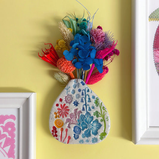 BOTANICA CERAMICA Rainbow Handmade Ceramic Wall Vase by Jo Kealley
