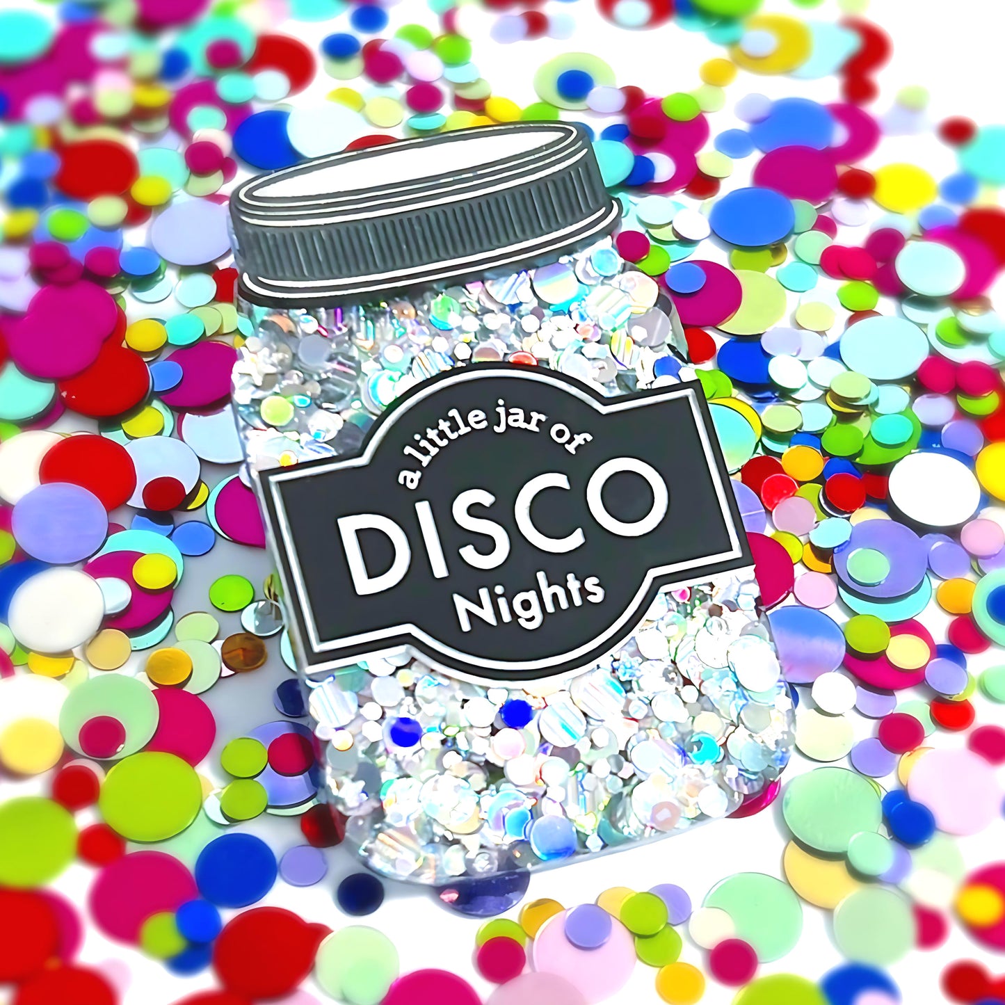 A LITTLE JAR OF : DISCO NIGHTS : Handmade Resin & Acrylic BROOCH