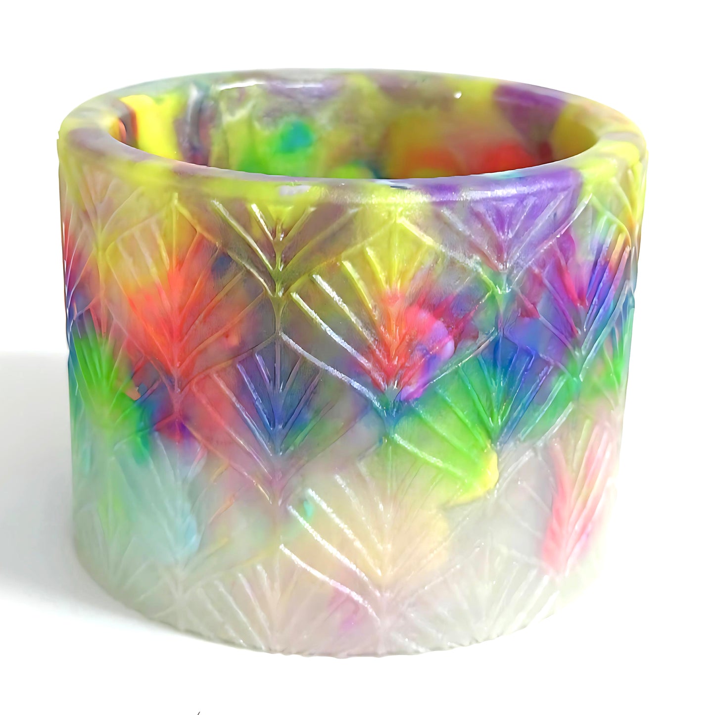 RAINBOWS IN THE CLOUDS : One of a kind PLANTER : Handmade Resin Planter/Vase