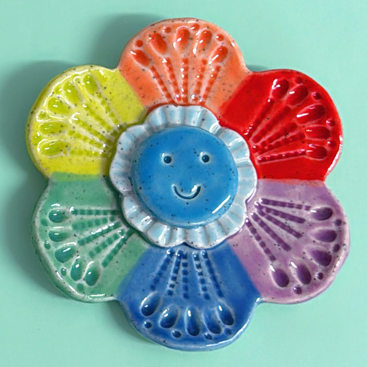 Limited Edition : RAINBOW WALLFLOWERS Wall Art : Choose your design : Handmade Ceramic Ornaments by Jo Kealley