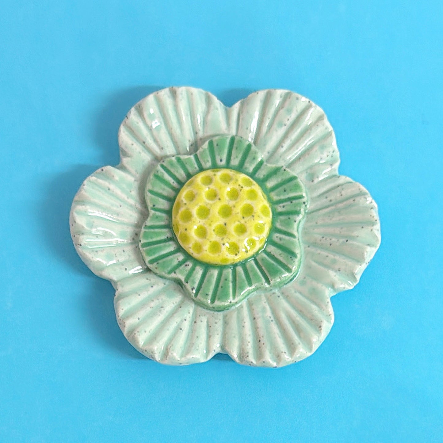 Mint Green 💚 & Teal WALLFLOWERS Wall Art : Choose your design : Handmade Ceramic Ornaments by Jo Kealley