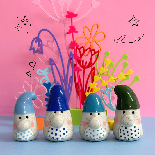 Hello Little GNOMES : Choose your colour : Handmade Ceramic Whimsies by Jo Kealley