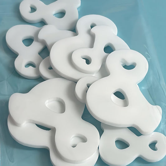 35mm & 50mm AMPERSAND (& sign) : drop earring size: 3mm white gloss Acrylic components : Destash item