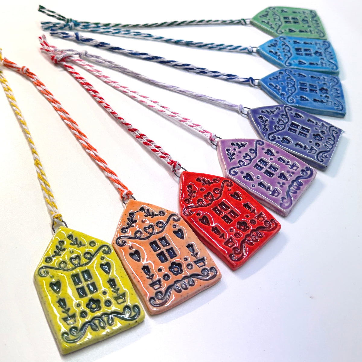 Home Sweet Home Wall Art : Choose your colour : Handmade Ceramic Ornaments by Jo Kealley