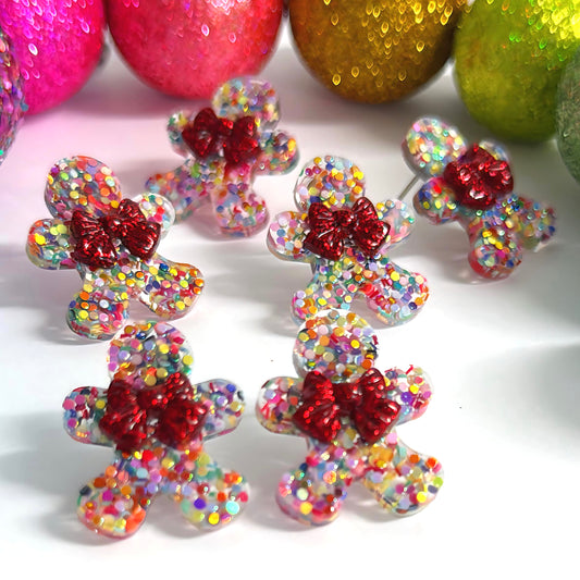 I LOVE GINGERBREAD : Handmade Resin STUD Earrings