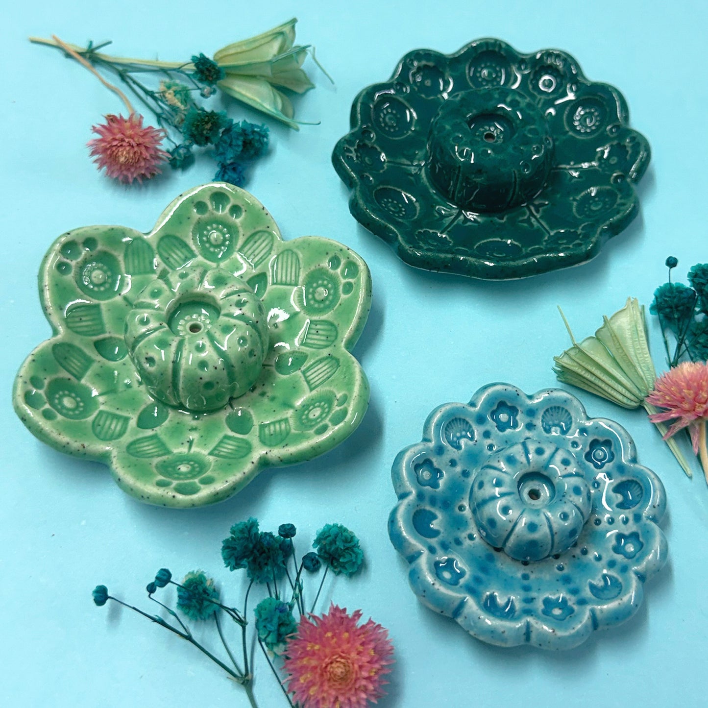 BOTANICA CERAMICA : Choose your design : Handmade Ceramic Incense Holder by Jo Kealley