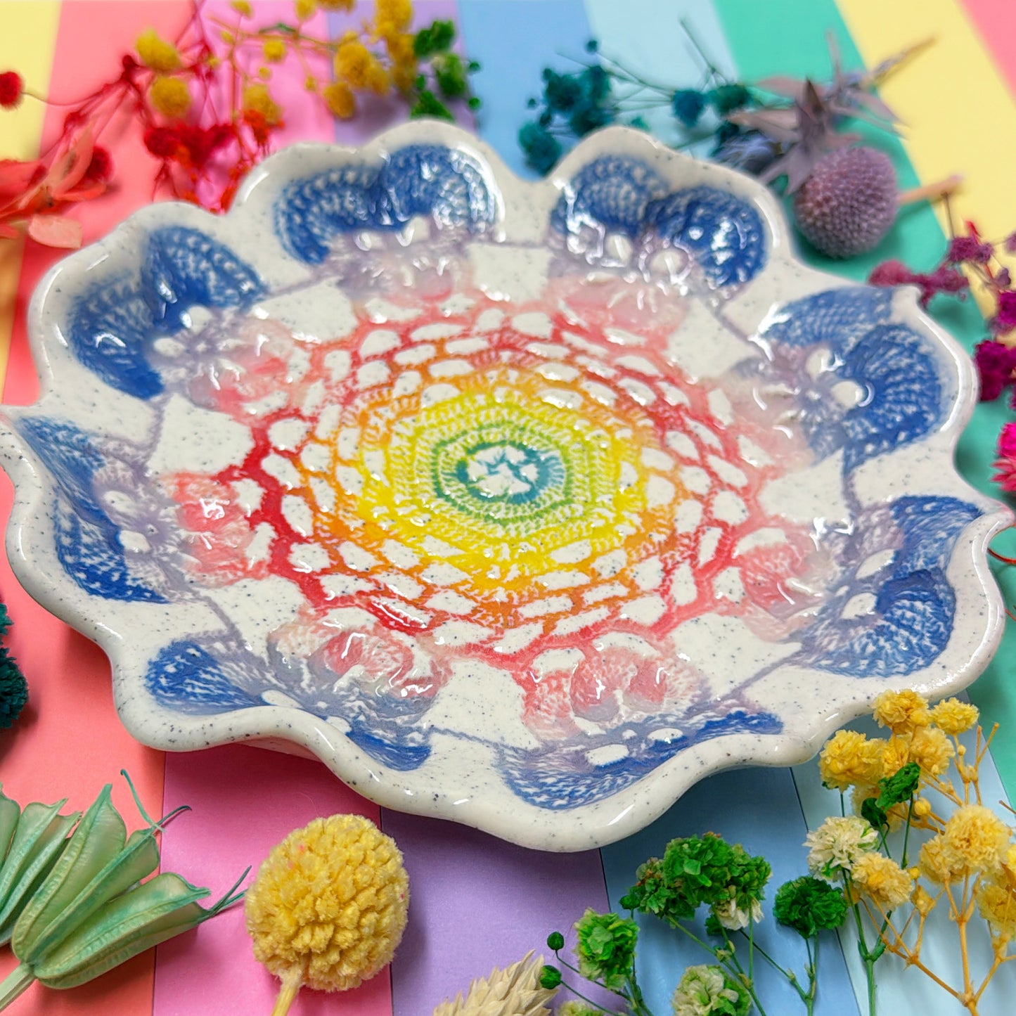 BOTANICA CERAMICA ~ Sarah’s Crochet Wave-edge Dish : Handmade Ceramic Treats & Tapas Dishes by Jo Kealley