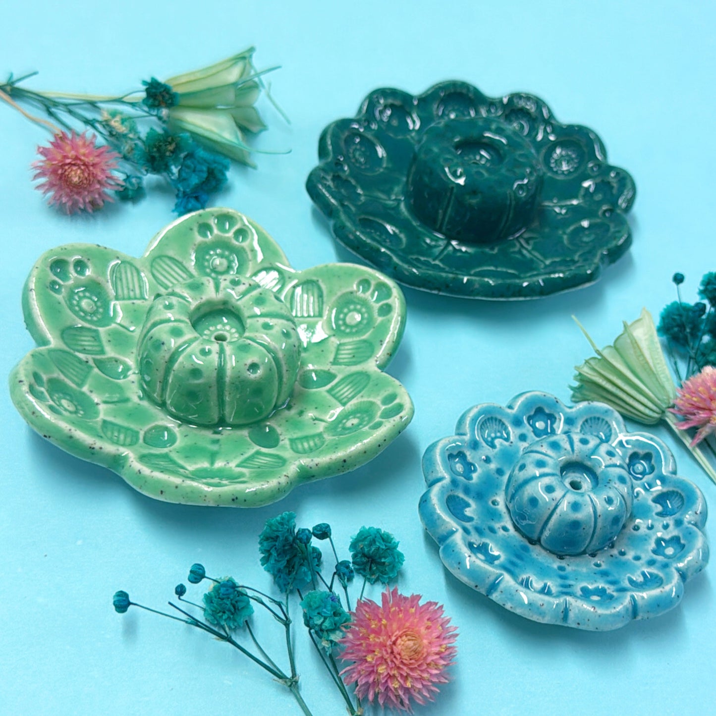 BOTANICA CERAMICA : Choose your design : Handmade Ceramic Incense Holder by Jo Kealley