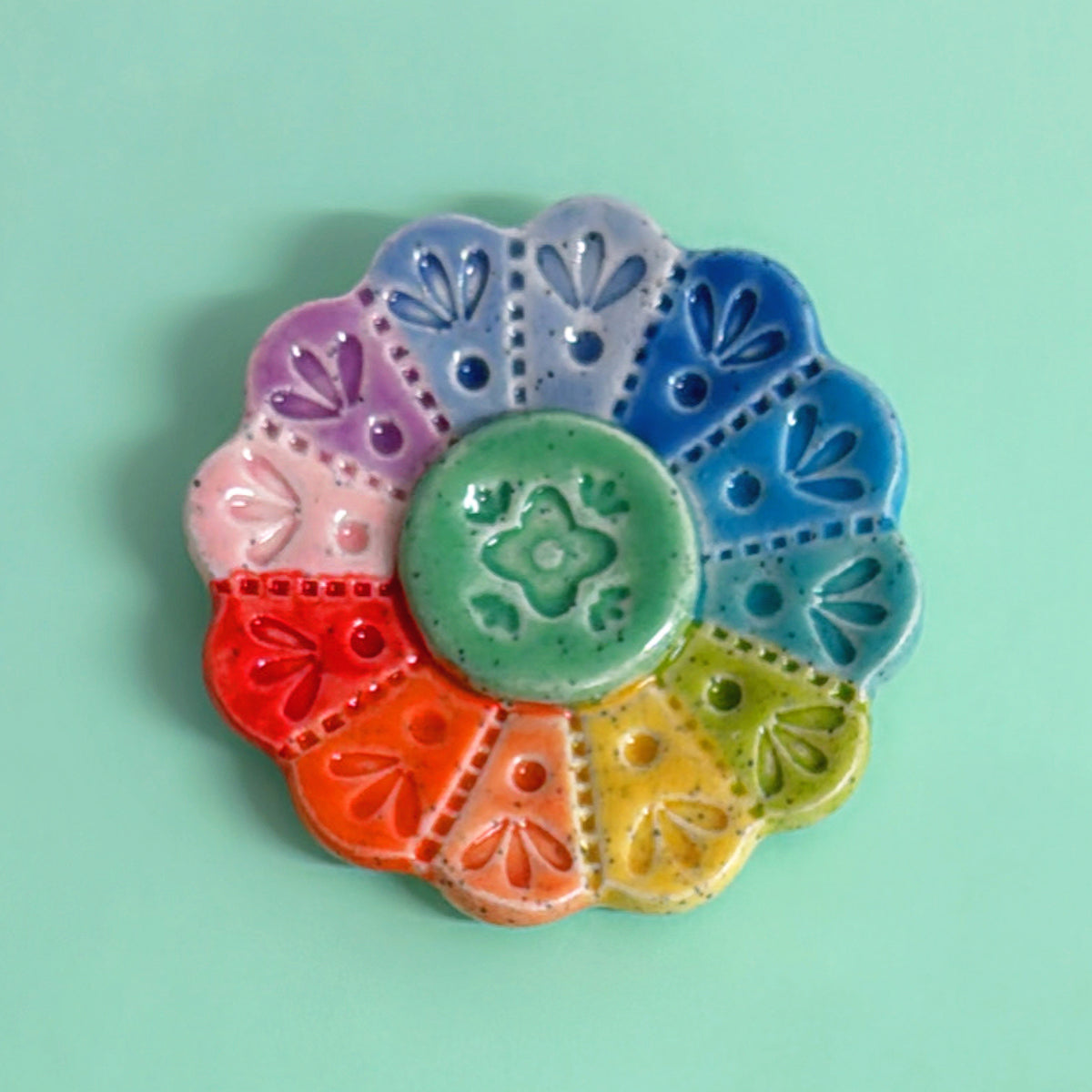 Limited Edition : RAINBOW WALLFLOWERS Wall Art : Choose your design : Handmade Ceramic Ornaments by Jo Kealley