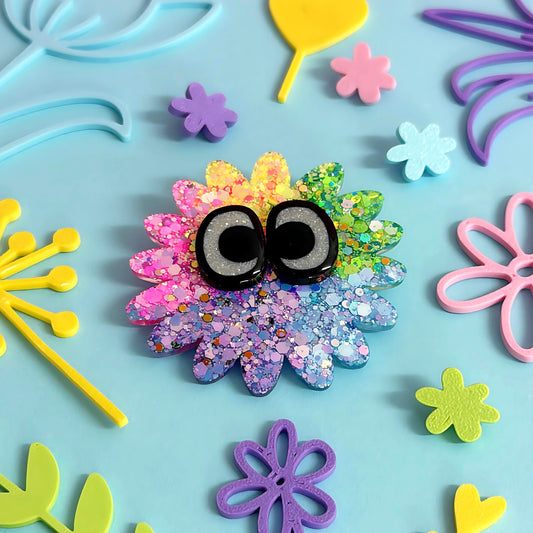 RAINBOW SPRITE The Happiest Little Friend : Handmade RESIN & Acrylic BROOCH