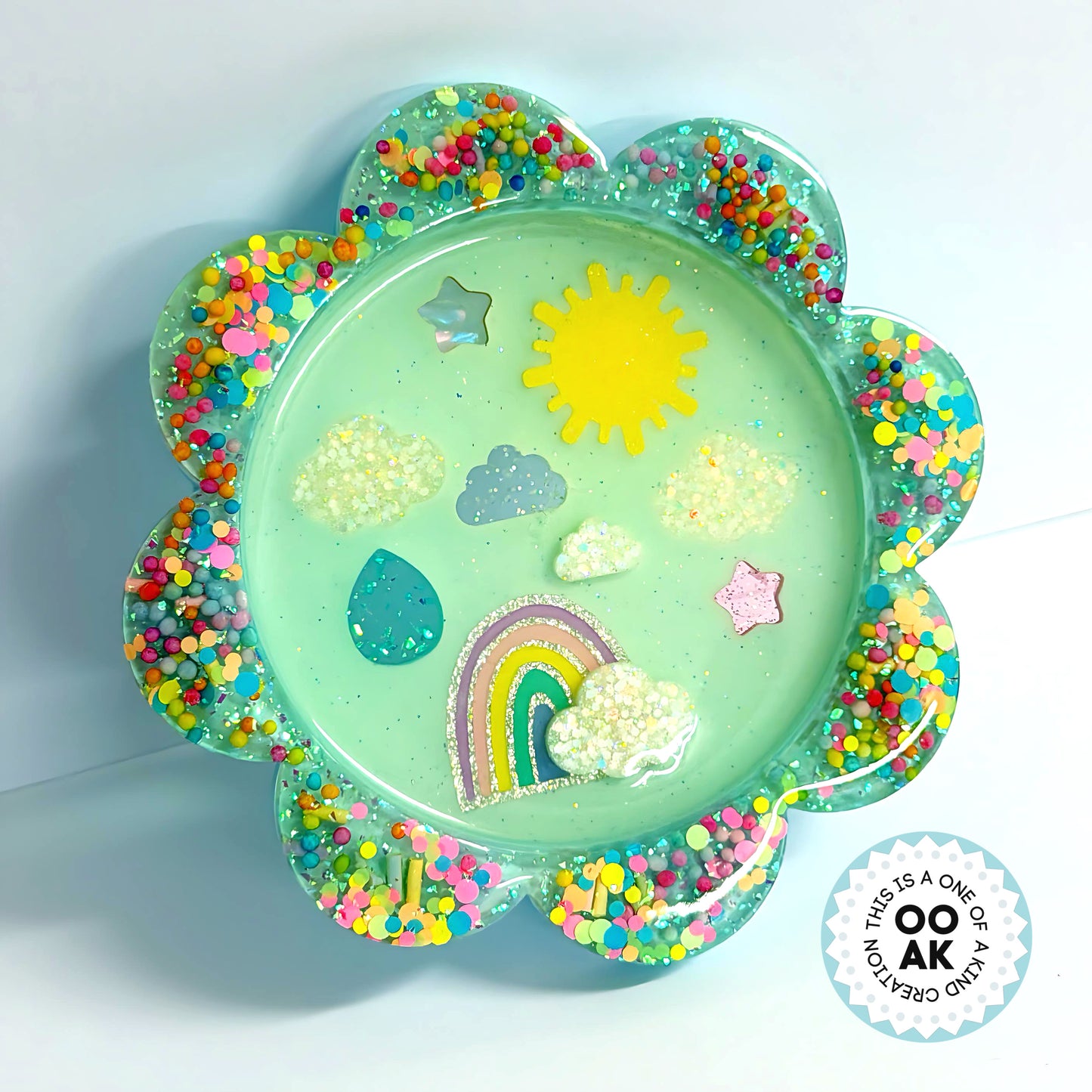 RAINBOW MINI TRAY - cast resin trinket tray