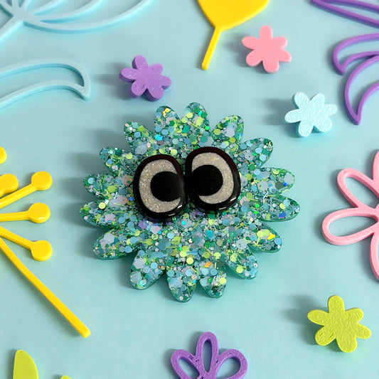 MINTY the SPRITE The Happiest Little Friend : Handmade RESIN & Acrylic BROOCH