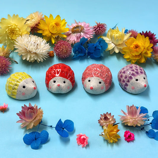 Hello Little HEDGEHOGS : Choose your colour : Handmade Ceramic Whimsies by Jo Kealley